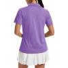 image:imageTACVASEN Womens Polo Shirts Short Sleeve Golf Shirt Quick Dry UPF 50 Sun Protection Lightweight Tennis Shirts 3 ButtonsLight Purple