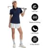 image:imageTACVASEN Womens Polo Shirts Short Sleeve Golf Shirt Quick Dry UPF 50 Sun Protection Lightweight Tennis Shirts 3 ButtonsNavy