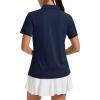 image:imageTACVASEN Womens Polo Shirts Short Sleeve Golf Shirt Quick Dry UPF 50 Sun Protection Lightweight Tennis Shirts 3 ButtonsNavy