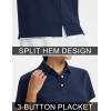 image:imageTACVASEN Womens Polo Shirts Short Sleeve Golf Shirt Quick Dry UPF 50 Sun Protection Lightweight Tennis Shirts 3 ButtonsNavy