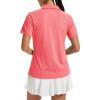 image:imageTACVASEN Womens Polo Shirts Short Sleeve Golf Shirt Quick Dry UPF 50 Sun Protection Lightweight Tennis Shirts 3 ButtonsPink