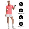 image:imageTACVASEN Womens Polo Shirts Short Sleeve Golf Shirt Quick Dry UPF 50 Sun Protection Lightweight Tennis Shirts 3 ButtonsPink