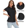 image:imageTACVASEN Womens Short Sleeve Polo Sun Protection UV SPF Outdoor Short Sleeve 3Button Quick Dry Golf ShirtBlack
