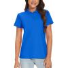 image:imageTACVASEN Womens Short Sleeve Polo Sun Protection UV SPF Outdoor Short Sleeve 3Button Quick Dry Golf ShirtBlue