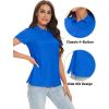 image:imageTACVASEN Womens Short Sleeve Polo Sun Protection UV SPF Outdoor Short Sleeve 3Button Quick Dry Golf ShirtBlue