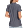 image:imageTACVASEN Womens Short Sleeve Polo Sun Protection UV SPF Outdoor Short Sleeve 3Button Quick Dry Golf ShirtDark Grey