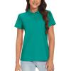 image:imageTACVASEN Womens Short Sleeve Polo Sun Protection UV SPF Outdoor Short Sleeve 3Button Quick Dry Golf ShirtEmerald Green
