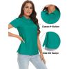 image:imageTACVASEN Womens Short Sleeve Polo Sun Protection UV SPF Outdoor Short Sleeve 3Button Quick Dry Golf ShirtEmerald Green