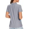 image:imageTACVASEN Womens Short Sleeve Polo Sun Protection UV SPF Outdoor Short Sleeve 3Button Quick Dry Golf ShirtLight Grey