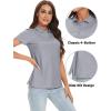 image:imageTACVASEN Womens Short Sleeve Polo Sun Protection UV SPF Outdoor Short Sleeve 3Button Quick Dry Golf ShirtLight Grey