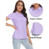 image:imageTACVASEN Womens Short Sleeve Polo Sun Protection UV SPF Outdoor Short Sleeve 3Button Quick Dry Golf ShirtLight Purple