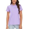 image:imageTACVASEN Womens Short Sleeve Polo Sun Protection UV SPF Outdoor Short Sleeve 3Button Quick Dry Golf ShirtLight Purple