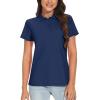image:imageTACVASEN Womens Short Sleeve Polo Sun Protection UV SPF Outdoor Short Sleeve 3Button Quick Dry Golf ShirtNavy