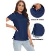 image:imageTACVASEN Womens Short Sleeve Polo Sun Protection UV SPF Outdoor Short Sleeve 3Button Quick Dry Golf ShirtNavy