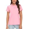 image:imageTACVASEN Womens Short Sleeve Polo Sun Protection UV SPF Outdoor Short Sleeve 3Button Quick Dry Golf ShirtPink