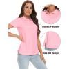 image:imageTACVASEN Womens Short Sleeve Polo Sun Protection UV SPF Outdoor Short Sleeve 3Button Quick Dry Golf ShirtPink