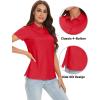 image:imageTACVASEN Womens Short Sleeve Polo Sun Protection UV SPF Outdoor Short Sleeve 3Button Quick Dry Golf ShirtRed