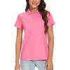 image:imageTACVASEN Womens Short Sleeve Polo Sun Protection UV SPF Outdoor Short Sleeve 3Button Quick Dry Golf ShirtRose
