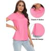 image:imageTACVASEN Womens Short Sleeve Polo Sun Protection UV SPF Outdoor Short Sleeve 3Button Quick Dry Golf ShirtRose