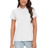 image:imageTACVASEN Womens Short Sleeve Polo Sun Protection UV SPF Outdoor Short Sleeve 3Button Quick Dry Golf ShirtWhite