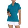 image:imageTACVASEN Womens V Neck Polo Shirts Short Sleeve Sun Protection Gym Yoga Top Shirts Lightweight Collarless Tennis T Shirts