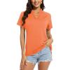 image:imageTACVASEN Sun Protection Polo Shirts for Women Performance UPF 50 Golf Short Sleeve Outdoor Tennis Sports Tee Shirts Orange