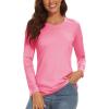 image:imageTACVASEN Women Gym Shirts UV Protection Shirts Workout Shirts Running Shirts Quick Dry Shirts Yoga Shirts Summer Shirts Sun Shirts Tennis Tee Shirts Rose Red