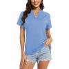 image:imageTACVASEN Women Polo Shirts Short Sleeve Golf Lightweight Sun Protection Athletic Running Collarless T Shirts Stretch