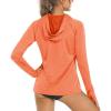 image:imageTACVASEN Womens Hoodies Sun Shirts UV Protection Hiking Shirt Soft Lightweight Long Sleeve Shirts with Thumb Holes Orange