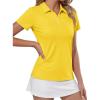 image:imageTACVASEN Womens Polo Shirts Short Sleeve Golf Shirt Quick Dry UPF 50 Sun Protection Lightweight Tennis Shirts 3 ButtonsYellow
