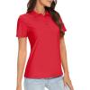 image:imageTACVASEN Womens Short Sleeve Polo Sun Protection UV SPF Outdoor Short Sleeve 3Button Quick Dry Golf ShirtRed