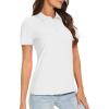 image:imageTACVASEN Womens Short Sleeve Polo Sun Protection UV SPF Outdoor Short Sleeve 3Button Quick Dry Golf ShirtWhite