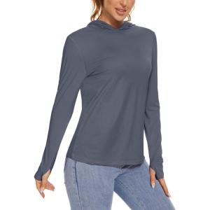 image:imageTACVASEN Womens Hoodies Sun Protection Fishing Shirts Long Sleeve Shirts Running Shirts Yoga Shirts Casual Shirts Hood Shirts Tennis Shirts Dark Gray