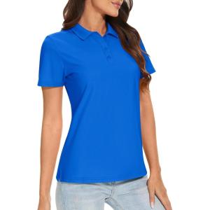 image:imageTACVASEN Womens Short Sleeve Polo Sun Protection UV SPF Outdoor Short Sleeve 3Button Quick Dry Golf ShirtBlue