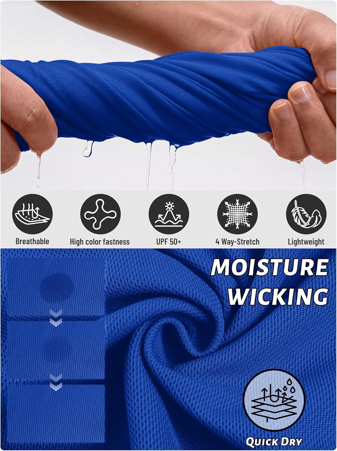 image:imageTACVASEN Polo Shirts for Men Dry Fit Short Sleeve Performance Collared Shirt Light UPF 50 Tactical Work Golf Polos05colorblue