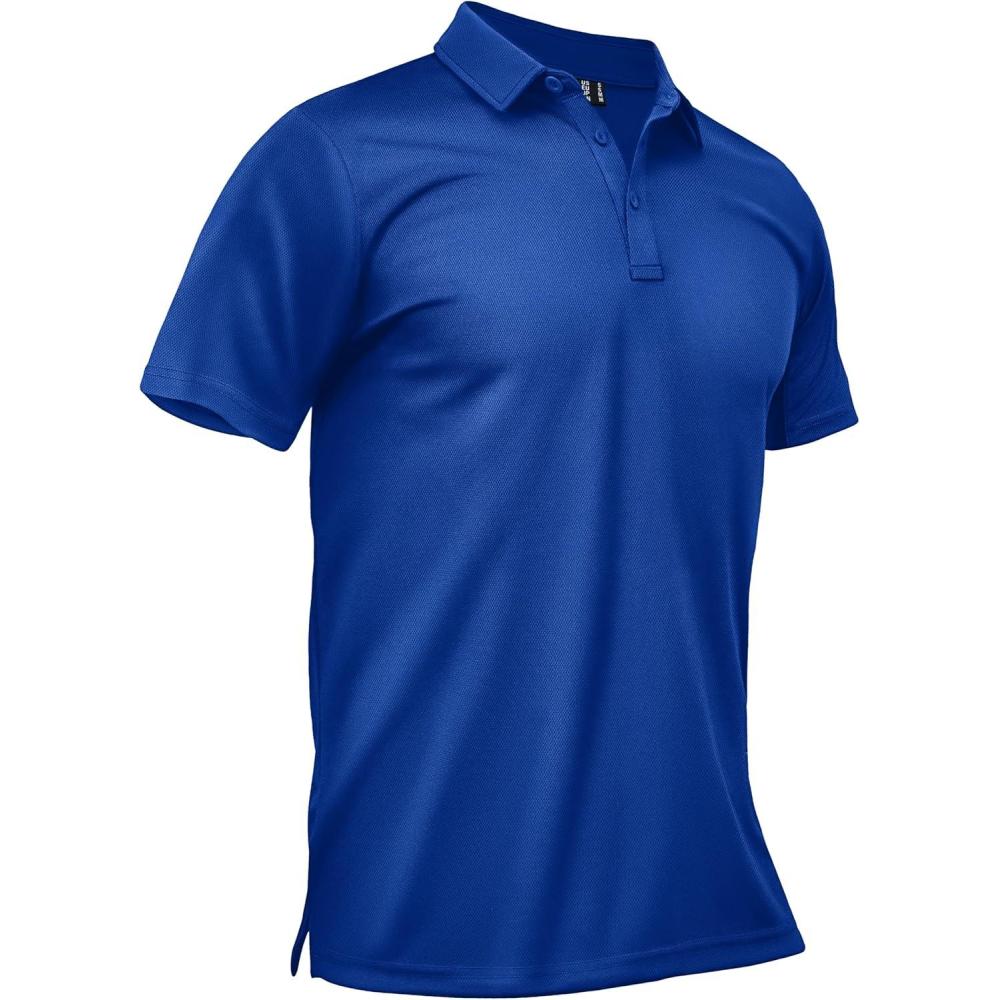 image:imageTACVASEN Polo Shirts for Men Dry Fit Short Sleeve Performance Collared Shirt Light UPF 50 Tactical Work Golf Polos05colorblue