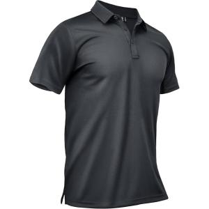 image:imageTACVASEN Polo Shirts for Men Dry Fit Short Sleeve Performance Collared Shirt Light UPF 50 Tactical Work Golf Polos03darkgrey