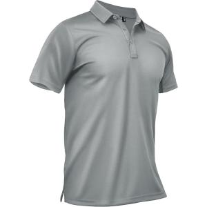 image:imageTACVASEN Polo Shirts for Men Dry Fit Short Sleeve Performance Collared Shirt Light UPF 50 Tactical Work Golf Polos04lightgray