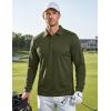 image:imageTACVASEN Mens Polo Shirts Long Sleeve Quick Dry Golf Shirt Lightweight Collared Casual Shirt for Men Work FishingArmy Green