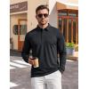 image:imageTACVASEN Mens Polo Shirts Long Sleeve Quick Dry Golf Shirt Lightweight Collared Casual Shirt for Men Work FishingBlack