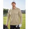 image:imageTACVASEN Mens Polo Shirts Long Sleeve Quick Dry Golf Shirt Lightweight Collared Casual Shirt for Men Work FishingKhaki