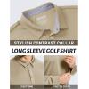 image:imageTACVASEN Mens Polo Shirts Long Sleeve Quick Dry Golf Shirt Lightweight Collared Casual Shirt for Men Work FishingKhaki
