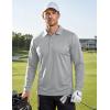 image:imageTACVASEN Mens Polo Shirts Long Sleeve Quick Dry Golf Shirt Lightweight Collared Casual Shirt for Men Work FishingLight Grey