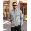 image:imageTACVASEN Mens Polo Shirts Long Sleeve Quick Dry Golf Shirt Lightweight Collared Casual Shirt for Men Work FishingLight Grey
