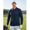 image:imageTACVASEN Mens Polo Shirts Long Sleeve Quick Dry Golf Shirt Lightweight Collared Casual Shirt for Men Work FishingNavy