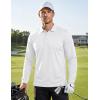 image:imageTACVASEN Mens Polo Shirts Long Sleeve Quick Dry Golf Shirt Lightweight Collared Casual Shirt for Men Work FishingWhite