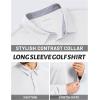image:imageTACVASEN Mens Polo Shirts Long Sleeve Quick Dry Golf Shirt Lightweight Collared Casual Shirt for Men Work FishingWhite
