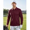 image:imageTACVASEN Mens Polo Shirts Long Sleeve Quick Dry Golf Shirt Lightweight Collared Casual Shirt for Men Work FishingWine