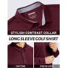 image:imageTACVASEN Mens Polo Shirts Long Sleeve Quick Dry Golf Shirt Lightweight Collared Casual Shirt for Men Work FishingWine