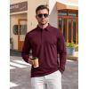 image:imageTACVASEN Mens Polo Shirts Long Sleeve Quick Dry Golf Shirt Lightweight Collared Casual Shirt for Men Work FishingWine